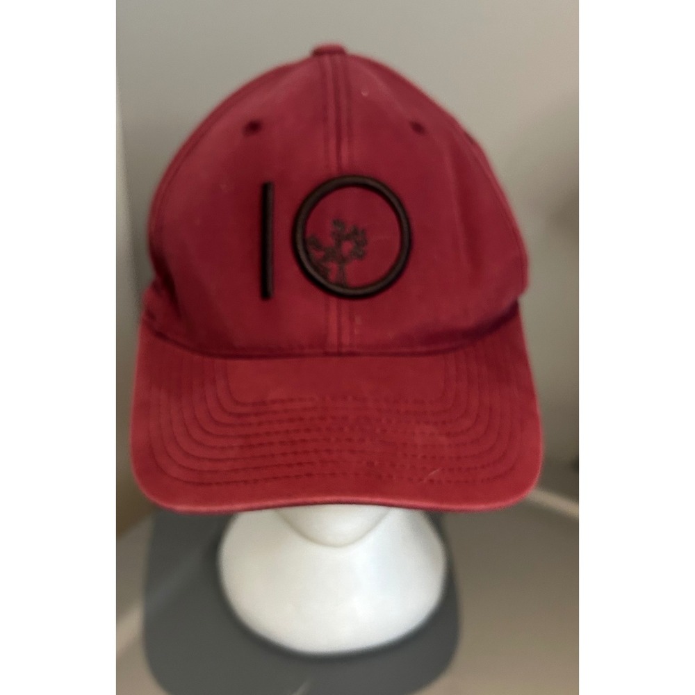 tentree‎ Flexfit Organic Cotton Baseball Cap Hat Burgundy Red Logo L-XL